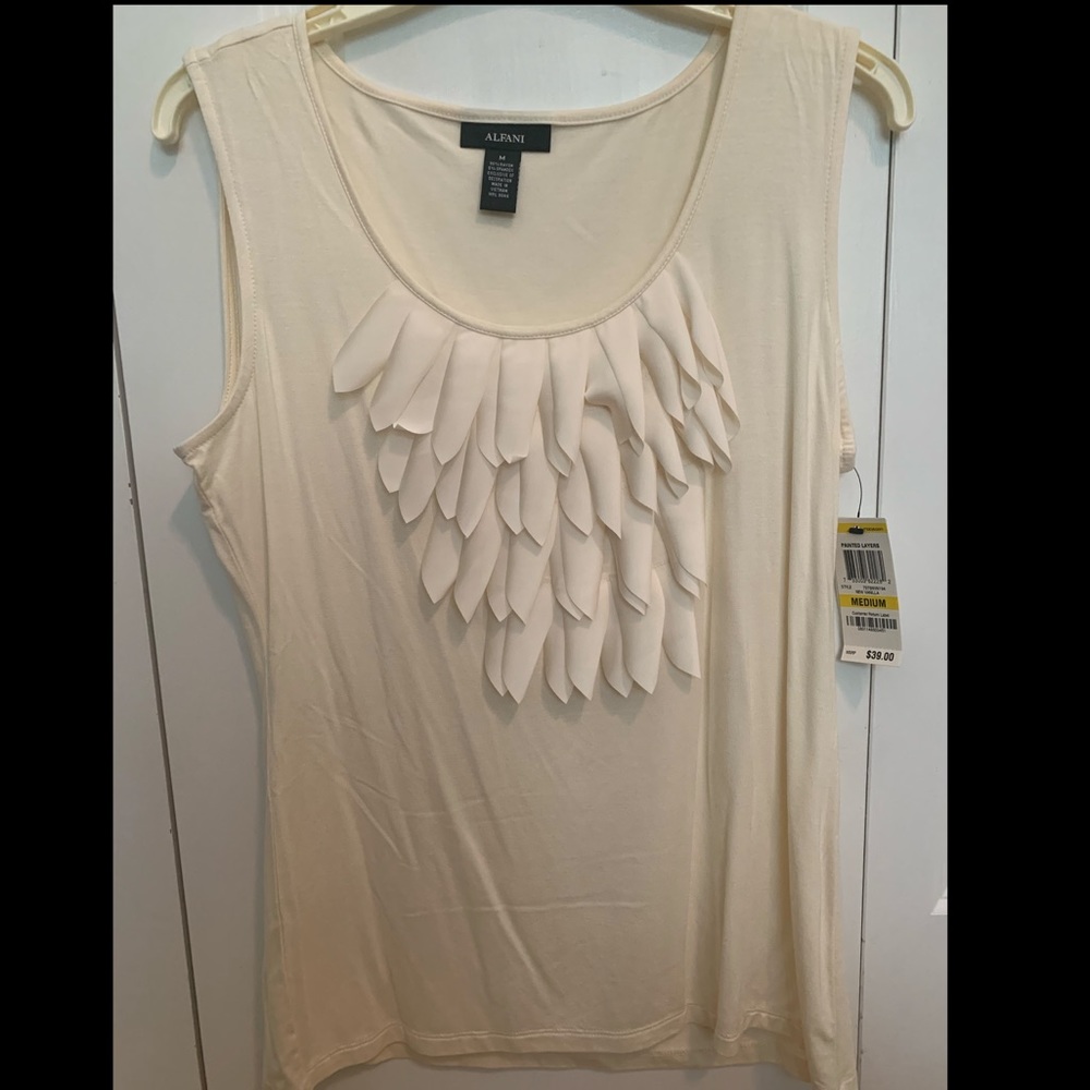 NWT Alfani Cream Blouse Size Medium